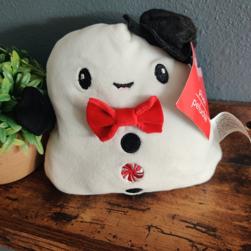 Snowman plush Christmas peppermint swirl stuffed small toy nwt